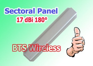 Sectoral panel 17 dBi 180°